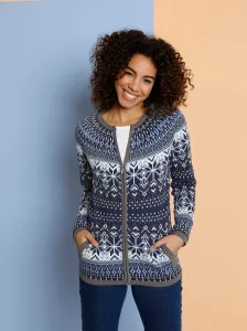 Жаккардовый кардиган Classic Basics, синий