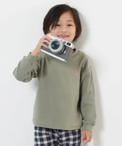 Мягкая и эластичная футболка с длинными рукавами и вышивкой в одну точку, идеально подходящая для сезона осень/зима 2025 Devirock, цвет 005-Logo-L Khaki