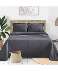 100% хлопок, всесезонный комплект из 3-х покрывал Fleur De Lis Medallion, полный Superior, серый