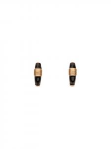 Faina Женские серьги-кольца в цвете розовое золото и черном исполнении