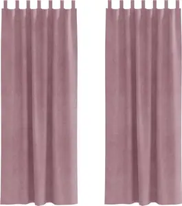 Плотные шторы , 2 шт., темно-розовые, 140 x 260 см, бархат vidaXL
