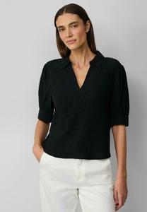 Блуза VERKÜRZTE PLISSEE-IM LOOSE FIT MIT PUFFÄRMELN s.Oliver BLACK LABEL, черный