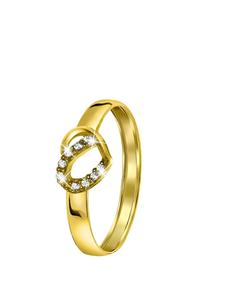 Кольцо в форме сердца из золота 585 пробы Lucardi