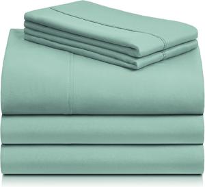 Комплект постельного белья LuxClub, 5 предметов, 274х260/100х203/51х91 см, светло-бирюзовый