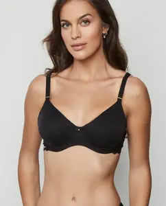 Формованный утягивающий бюстгальтер с косточками и без поролона Selmark, черный