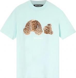 Футболка Palm Angels PA Leopard Bear Classic Tee 'Sea Foam/Brown', зеленый