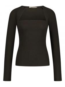 Paloma Wool топ с квадратным вырезом и длинными рукавами, коричневый