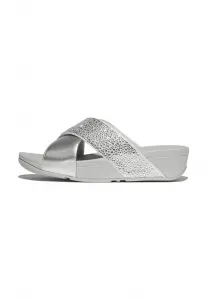 Тапочки lulu crystalmix с перекрестным каблуком Fitflop, Silver