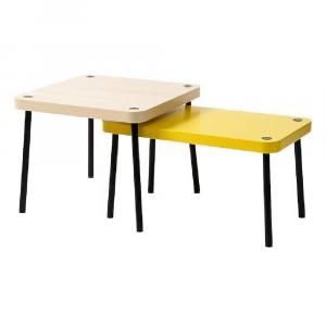 Стол журнальный Ikea Sonhult, бежевый/желтый