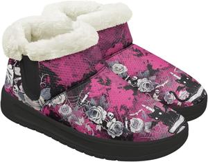 Женские мини-сапоги на платформе, зимние ботинки до щиколотки с уютной меховой стелькой, легкая подошва с антискользящим эффектом Chririnla, Rose Black Cat