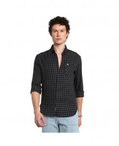 Мужская рубашка в клетку темно-серого цвета Campus Sutra, Black