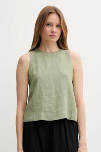 Льняная блузка United Colors Of Benetton, зеленый