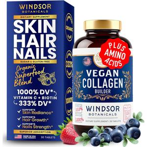 Комплекс коллагена с витамином С Windsor Botanicals Vegan Supplements, 30 капсул