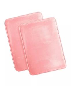 Нескользящий, ультрамягкий плюшевый коврик для ванной из пены с эффектом памяти — маленький, 17 x 24 дюйма — упаковка из 2 шт Clara Clark, розовый
