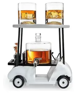 Набор из 6 стеклянных графинов для гольфа и стаканов для виски The Wine Savant, clear