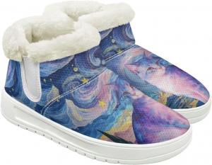 Quxjehoe Зимние сапоги для женщин, комфортные, теплые, с плюшевой подкладкой, короткие ботильоны на выход с белой подошвой, размеры 6-13.5