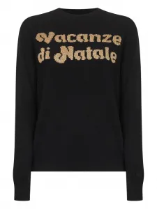 Джемпер с жаккардовой надписью и длинными рукавами Mc2 Saint Barth, черный