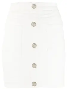 Стеганая юбка мини с завышенной талией BALMAIN, белый