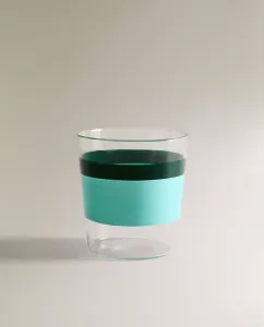 Стакан Zara Home Borosilicate With Stripes X Collagerie, голубой