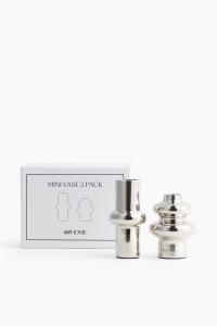 Ваза H&M Miniature 2-pack Metal, 2 штуки, серебристый