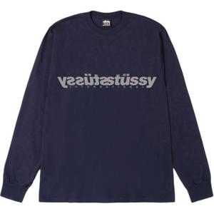Футболка FW25 MIRROR LS унисекс Stussy, синий