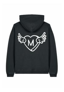 Толстовка WINGS BACK EMBROIDERY UNISEX VINTAGE - Hoodie Mira Paris, металлик черный