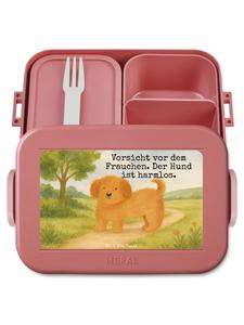 Mr. & Mrs. Panda Дизайн Bentobox «Пушистая собачка» с надписью, пастельно-красный цвет