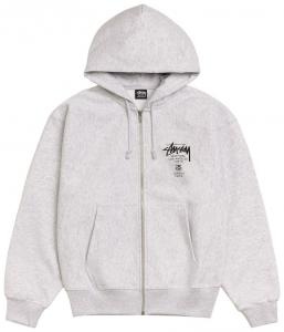 Толстовка на молнии Stussy World Tour, серый