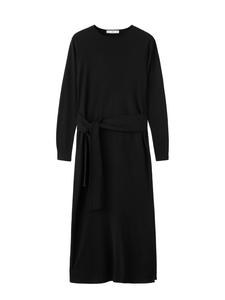 MANGO Вязаное платье 'Sza' в черном цвете