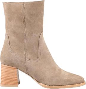 Женские ботильоны, с круглым носком, массивным каблуком и боковой застежкой-молнией, замшевые сапоги с стильным дизайном для коротких платьев WINDBXYB, Brown