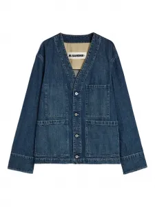 Куртка-рубашка с накладными карманами JIL SANDER, синий