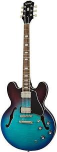 Гитара Epiphone ES335 с фигурным верхом и полуакустическим корпусом Blueberry Burst EIES335F BBBN
