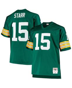 Мужская копия Джерси Bart Starr Green Green Bay Packers Big and Tall 1968 года, вышедшего на пенсию игрока Mitchell & Ness, зеленый