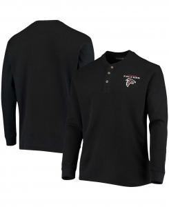 Мужская черная футболка с длинным рукавом atlanta falcons maverick thermal henley Dunbrooke, черный
