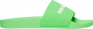 Сандалии Balenciaga Pool Slides Fluo Green, зеленый