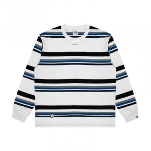 Футболка *A Bathing APE с длинными рукавами в горизонтальную полоску Aape, серый