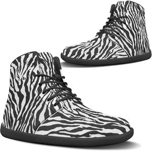 Finger Love Heart Pattern Womens Barefoot Boots Shoes Winter Snow Boots Warm Ankle Booties Pugasmiru, Zebra-Stripe Pattern