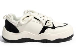 Кеды, скейтборд обувь женская низкая Renben, бежевый/черный