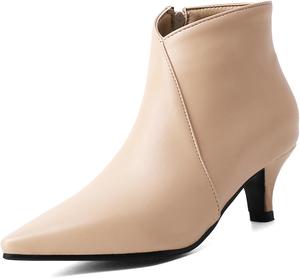 Женские ботильоны Alsoloveu с низким каблуком-кисточкой, заостренным носком, на молнии, каблук 2 дюйма, короткие ботинки для работы и офиса, C-Beige