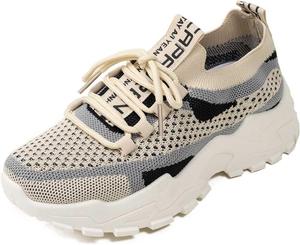 Женские дышащие удобные кроссовки, легкие повседневные прогулочные туфли с эластичной застежкой для ежедневной носки Generic, Khaki