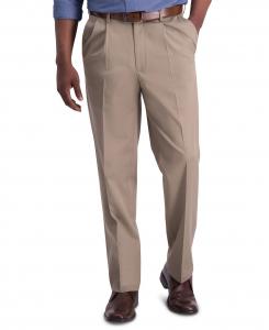 Мужские плиссированные брюки классического кроя премиум-класса цвета хаки без железа Haggar, мульти