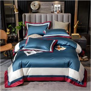 YUSIWOAL Комплект постельного белья из египетского хлопка с пэчворк полосками