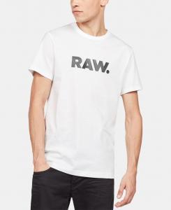 Мужская футболка с круглым вырезом holorn raw с графическим логотипом G-Star Raw, белый