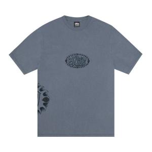Футболка Stussy Wave Oval Tee Pigment Dyed, Navy