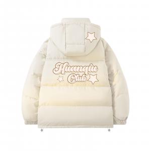 Пуховик Unisex с капюшоном утепленный HUANQIU, бежевый оранжевый