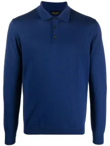 Рубашка поло с длинными рукавами Roberto Collina, синий