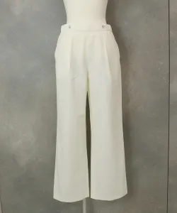 Водоотталкивающие широкие брюки из смесовой хлопчатобумажной ткани Studio Picone, цвет White(090)