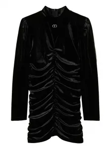 Платье мини со сборками Twinset Kids, черный