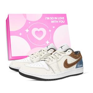 Jordan Air 1 Starry Era обувная коробка устойчивая к истиранию низкие винтажные баскетбольные кроссовки unisex желтый синий коричневый