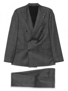 Двубортный костюм из натуральной шерсти Tagliatore, серый